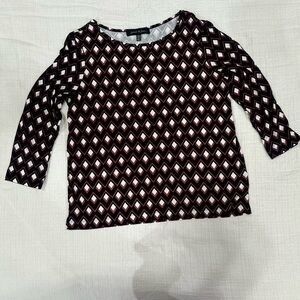 Chic 3/4 Sleeve Diamond Pattern Top